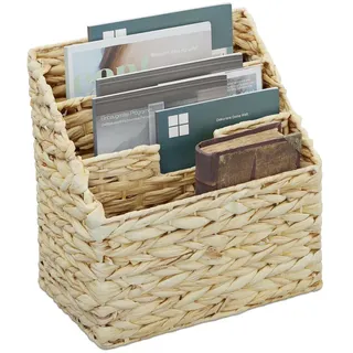 Relaxdays Zeitungsständer , Textil, Metall , 34x34x20 cm , Wohnzimmer, Kleinmöbel, Zeitungsständer