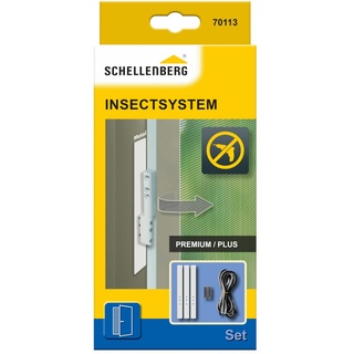 Schellenberg 70113 Fliegengitter Balkontür Adapter-Set für Fliegenschutz Tür Plus und Premium ohne bohren, inkl. zusätzlicher Bürstendichtung, Weiß