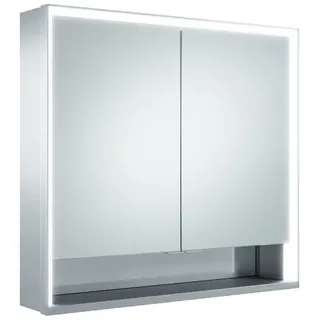 KEUCO Royal Lumos Spiegelschrank Wandvorbau 2-türig, kurze Tür, offenes Ablagefach, 800mm, 14302171301, Ausführung: ohne Dali Steuerung