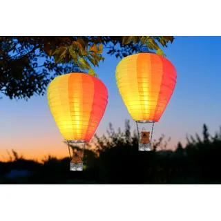 2er Set Deko Solarballon außergewöhnliche Gartenleuchten Solarlichter, H: 44cm