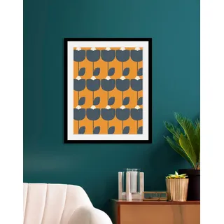 Queence »Billie« Abstrakt Figuren Kunst Zeichen 1 Stk. tlg. HD Premium Poster-Druck inkl. Holzrahmen,