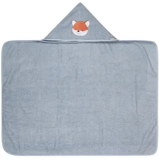 Sterntaler Kapuzenbadetuch Fuchs Filou 100x70 cm – Babyhandtuch mit Kapuze aus 100% Baumwolle, saugfähig & weich – rechteckiges Kinder Badetuch mit süßer Stickerei – Unisex graublau