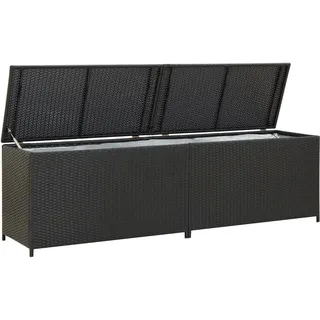 vidaXL Gartenbox Poly Rattan 200x50x60 cm Schwarz