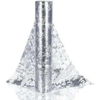 Tischläufer Glänzend Silber (29 cm x 10 m),Tischläufer Tischband Polyester Tischdeko für Partys und Feierlichkeiten wie Geburtstage, Hochzeiten, Babypartys, Taufen, Weihnachten,Feiertagsfeier usw