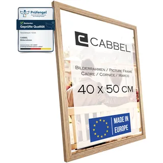 CABBEL Einzelpack (1 STK.) Bilderrahmen 40x50 cm MDF Holz-Rahmen in Eiche | mit bruchsicherem Plexi-Glas/Modern