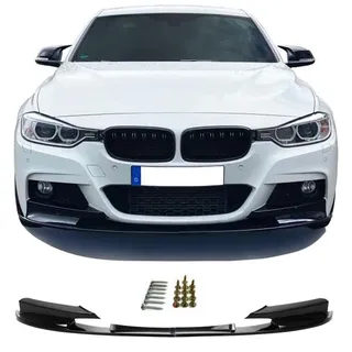 Frontspoilerlippe Frontflap Spoiler Splitter schwarz glänzend+ABE+ passend für F30, F31 10/2011-2019 (nur für M-Paket)