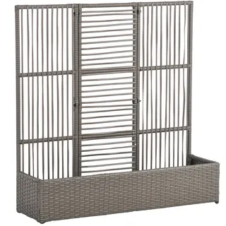 Outsunny Hochbeet PE-Rattan Stahl Grau , Kunststoff , 29x103x103 cm , Gartenzubehör, Hochbeete