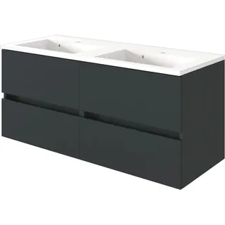 Held Möbel Doppelwaschtisch Verona 120 cm Grau Matt mit Softclose