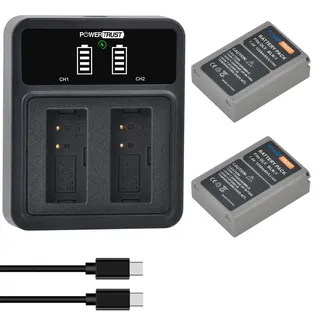 PowerTrust 2Pcs BLN-1 Akku und Ladegerät für Olympus BCN-1,E-M5 Mark II, OM-D,E-M1, E-M5, E-P5, Pen-F,HLD-6 Cameras