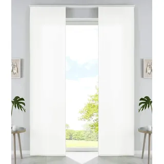 Gardinenbox 2er Set Schiebegardinen Klettband 245 x 60 cm Creme