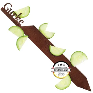 EXTRAVAGANT® Gartenstecker „Gurke“ Gemüsestecker Gemüseschilder Gemüse Metall Stahl Rost Edelrost wetterfest für Garten Beet Pflanzenschilder Pflanzenstecker Gartenschilder Gartendeko Roststecker