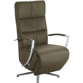 Cantus Relaxsessel , Olivgrün , Leder , Echtleder , Color-Finish-Leder , 64x112x80 cm , Fußauswahl, Lederauswahl, Stoffauswahl, Relaxfunktion , Wohnzimmer, Sessel, Ledersessel