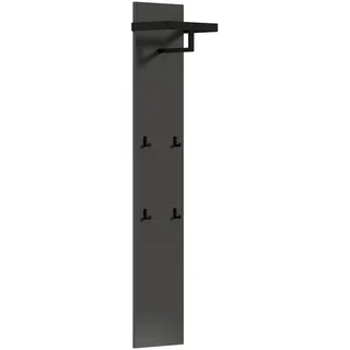 Dieter Knoll Garderobenpaneel , Anthrazit, Schwarz , Metall, Holzwerkstoff , 35x165x25 cm , Aufhängemöglichkeit, Kleiderstange , Garderobe, Garderoben-Sets & Garderoben-Serien, Garderoben-Serien