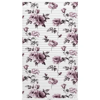 Wohnidee Plissee Rose zur Montage in den Glasfalz, Blickdichtes Faltrollo, Inklusive 4 Montage-Träger und 2 Bediengriffen, Weiß/Rosa, 50 x 130 cm (BxH)