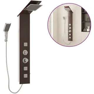 vidaXL Duschpaneel-System Glas Braun