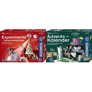 KOSMOS Set aus Experimentierkasten Adventskalender 2026 + KOSMOS Experimente Adventskalender, schönste Experimente zur Weihnachtszeit
