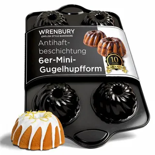 Wrenbury Mini Gugelhupfform 6er Blech Karbonstahl Antihaftbeschichtung Kleine Kuchenform Backform Klein Spülmaschinengeeignet