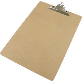 Klemmbrett Holz A4  | Hochformat  | Classic - mit großer Retroklammer, braun