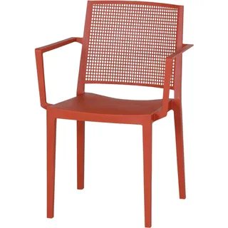 Siena Garden Stapelstuhl Square mit Armlehnen Rot