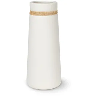 Flature Keramik Vase für Pampasgras - Boho Deko, Große Weiß Matt Blumenstrauß Vase 25cm Hoch für Flowers, Wohnungsdeko für Frische Blumen, Trockenblumen, Büro (Gr.L)