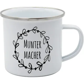 Tasse Muntermacher Emaille 350ml, Weiß