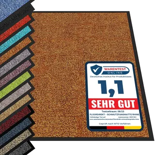 etm Hochwertige Fußmatte | schadstoffgeprüft | bewährte Eingangsmatte in Gewerbe & Haushalt | Schmutzfangmatte mit Top-Reinigungswirkung | Sauberlaufmatte waschbar & rutschfest (135x200 cm, Braun)