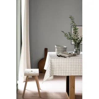 Tischläufer "Check", anthrazit, B:140cm L:260cm, Baumwolle, SCHÖNER WOHNEN-KOLLEKTION, Tischdecken, Tischläufer, aus reiner, sanforisierter Baumwolle