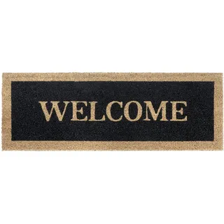 HANSE HOME Kokos Fußmatte Schmal für Innen, - Schmutzfangmatte, Natur, Kokosmatte Welcome, Fußabtreter rutschfest für Flur, Terrasse, Eingangsbereich - 27x70cm