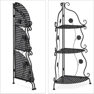 Relaxdays Blumenregal 82,5 x 31 x 31 cm Schwarz