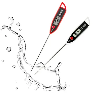 2PCS Küchenthermometer, von -50°C bis +300°C LCD DIsplay, Grillthermometer, Wasserdichtes IPX7 Digital Thermometer für Wasser, Flüssigkeiten, Fleischthermometer für Kochen, Backen, Grillen