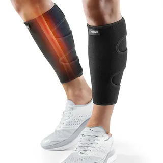 CAMBIVO Wadenbandage Kompressionsstrümpfe für Damen Herren 2 Stücke, Sportsocken Wadenstütze, Druckverstellbarer Bandage mit Klettverschluss, Calf Sleeves, Waden Muskelfaserriss