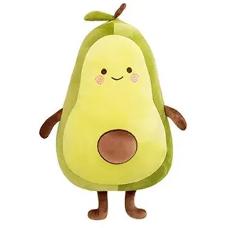 Nicole Knupfer Plüschtier Weiches PlüschKissen Kuscheltier Plüsch Qualität Avocado Kissen Puppe Rundkissen Dekoration für Schlafzimmer Wohnzimmer (45cm)