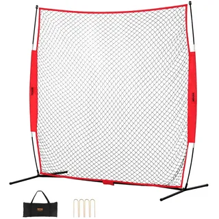 Vevor Barrikaden-Backstop-Netz, 238 x 107 x 212 cm Ballsport-Absperrnetz, Tragbare Übungsausrüstung mit Tragetasche, Schutzschirm für Baseball, Softball, Lacrosse, Fußball, Hockey-Training