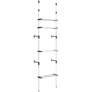 vidaXL Teleskop-Garderobe mit Regalen Silber