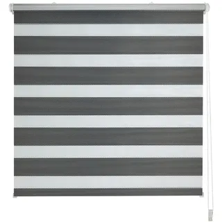 Doppelrollo BRUNO BANANI "KIAN" Gr. 15, grau (dunkelgrau), B:30cm H:150cm, Polyester, Rollos, Doppelrollo, Klemmfix Doppelrollo- NEUHEIT