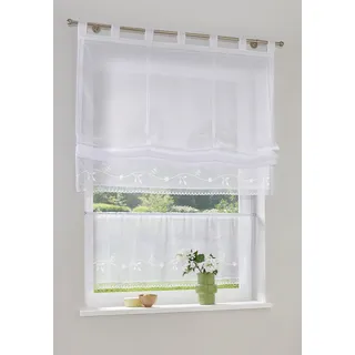 Raffrollo OTTO HOME "Idaho" Gr. 3, weiß, B:80cm H:140cm, Voile, Obermaterial: 100% Polyester, Raffrollos, Raffrollo, Transparent, Voile, Polyester