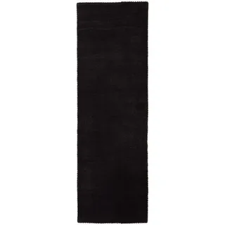 carpetfine Gabbeh Lola Uni Wollteppich 60 x 180 cm Grau
