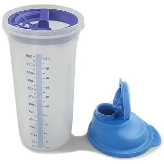 Tupperware Kenparazzi Shaker Mix Fix Mess Mixbecher 600 ml XL Quick-Shake Shake It Blau, Transparent
