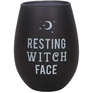 Something Different - Stielloses Weinglas "Resting Witch Face" SD2308 (Einheitsgröße) (Schwarz/Weiß) - Schwarz