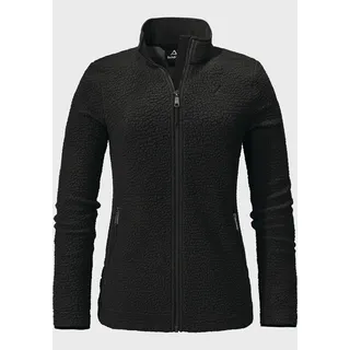 Fleecejacke SCHÖFFEL "Fleece Jacket Atlanta L", Damen, Gr. 44, schwarz (9990, schwarz), Oberstoff Rumpf: Aussenmaterial: 100% Polyester, regular fit, hoch geschlossener Ausschnitt, Jacken Fleecejacke