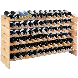 Costway Weinregal 72 Flaschen 29 x 72 x 119 cm Naturfarben