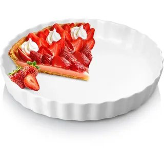 Vilde Tarteform Backform Quicheform Kuchenbackform aus Keramik weiß 24,5 cm