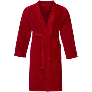 Vossen Bademantel , Rot , Textil , Uni , unisex , ISO 9001, Fkt, Made in Austria, Oeko-Tex® Standard 100 , angenehm warm, hochwertige Qualität , Heimtextilien, Badtextilien, Bademäntel, Bademäntel Herren