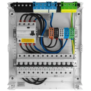 Doktorvolt Sicherungskasten Hager Aufputz Verteilerkasten 2x12 Module 10xMCB 1xRCCB verdrahtet Verteilerschrank VDE