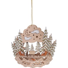 Bild von Möbel & Accessoires Dekoobjekt »Weihnachtsdeko mit LED-Beleuchtung«, aus Holz, Höhe ca. 29 cm beige