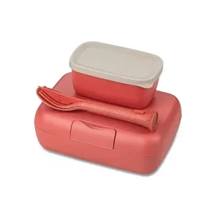 Koziol CANDY READY Lunchbox-Set , Besteck-Set coral