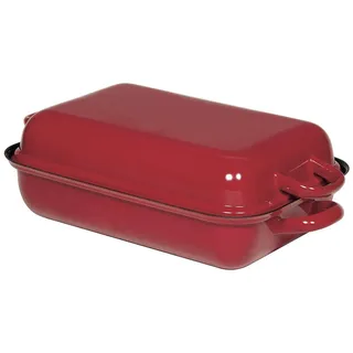 RIESS Color Bratpfanne 32x22 cm rot mit Deckel
