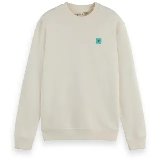 Scotch & Soda Herren Essential Badge Logo Crewneck Sweatshirt, Eggnog, XXL