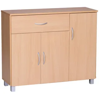 Wohnling Sideboard 90 x 75 x 30 cm Buchefarben / Braun