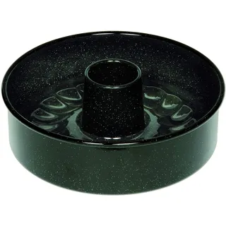 Riess, 0485-022, Tortenform, 26 cm, 3-tlg., CLASSIC - BACKFORMEN, Höhe 8,0 cm, Profibäcker, Backform, Emaillie, schwarz, mit Rohrboden, Induktion, Emaille